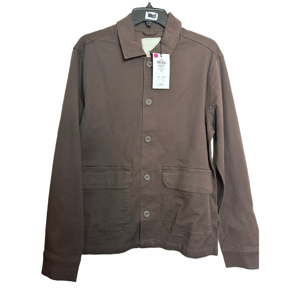 Jack & Jones Produkt Twill Lightweight Utility Overshirt Jacket in Brown
